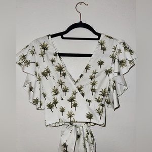 Palm Tree Print Top